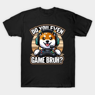 Gamer Shiba Challenge: Headset On, Game Strong T-Shirt